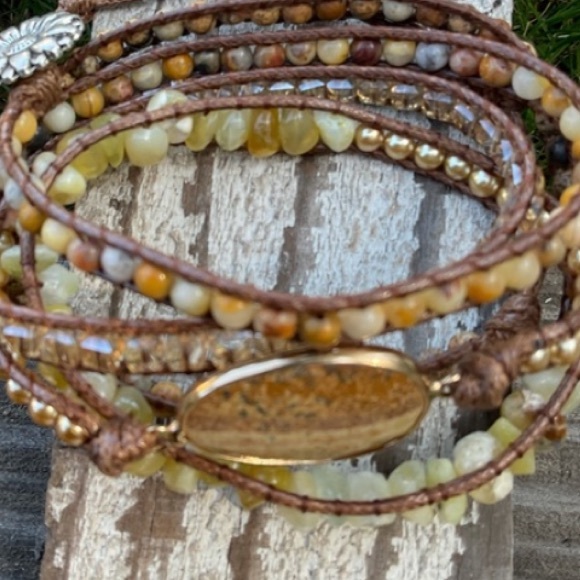 Evie Mossy Weave Wrap Beaded Bracelet New - Picture 9 of 10